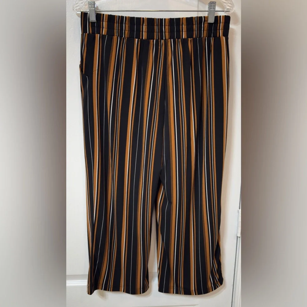 Maurice’s Dress Elasticized Striped Black and Brown Women's Jumpsuit Medium - Picture 2 of 6
